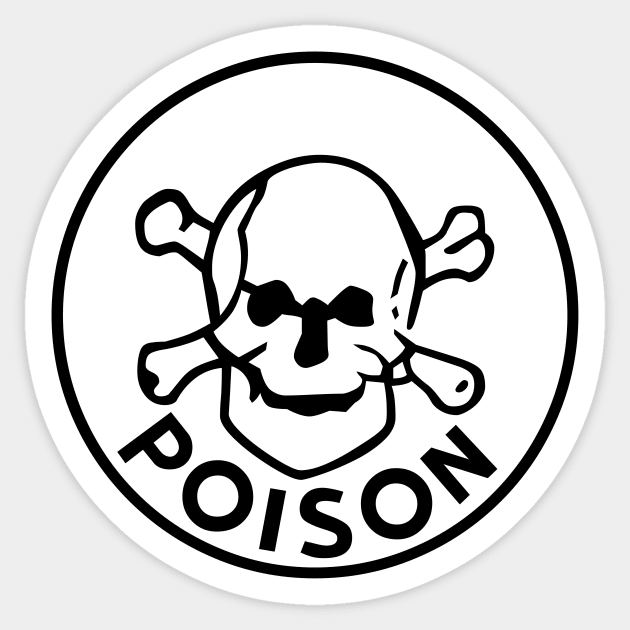 Deadly Elegance - Poison Skull and Crossbones Sticker by Salaar Design Hub